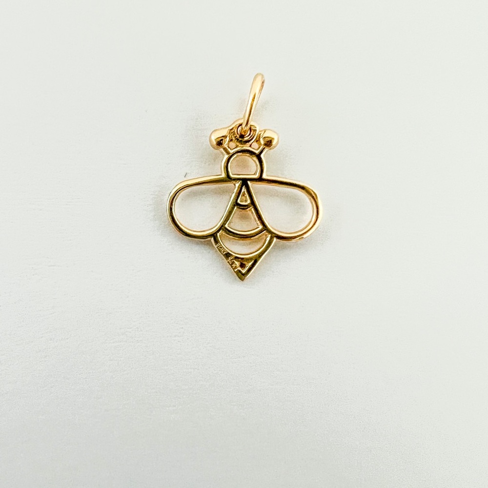 14K Yellow Gold Bee Charm Pendant